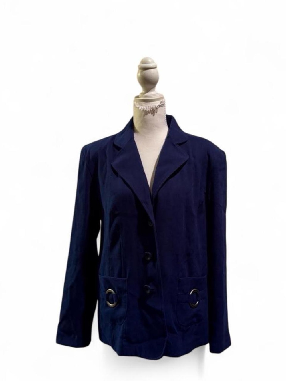 Blue Vintage Vibes Notations Blazer Jacket